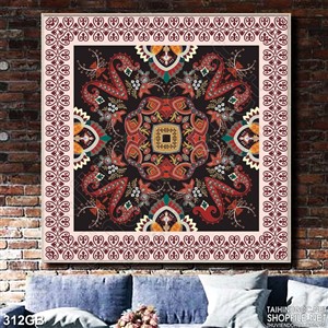 Tranh gạch ốp họa tiết hoa đỏ in 3d