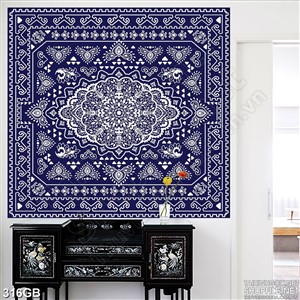 Tranh gạch lát sàn in họa tiết tấm thảm