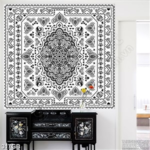 Tranh gạch ốp sàn in họa tiết tấm thảm