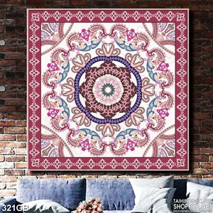 Tranh gạch in họa tiết hồng dán tường