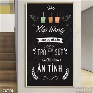 Tranh ca phe động lực ly trà sữa