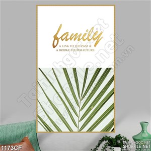 Tranh dòng chữ family trên tường quán cà phê in uv