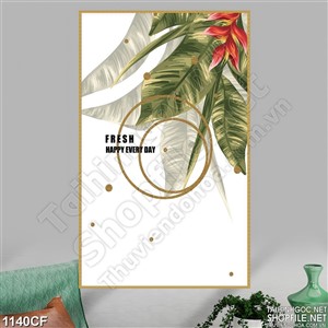 Tranh bụi chuối nỡ hoa treo tường quán cà phê