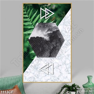Tranh khu rừng đen dán trên tường quán cà phê
