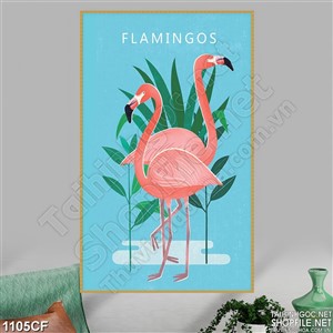 Tranh đôi có hồng bên lá xanh trang trí quán cà phê