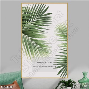 Tranh những tán lá dừa dưới nắng treo tường quán cà phê