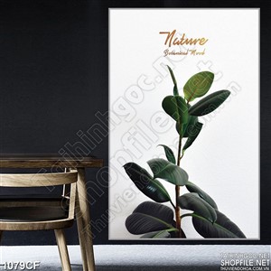 Tranh ngọn cây xanh in trên tường quán cà phê 3d