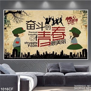 Tranh tình yêu xa của người lính treo tường quán cà phê
