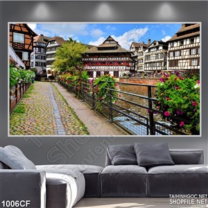 Tranh đất nước Nhật Bản trang trí quán cà phê
