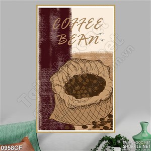 Tranh dòng chữ ccooffe Bean trang trí trên bức tường