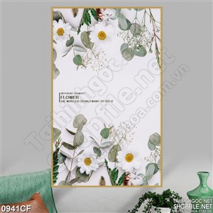 Tranh bức tường lá xanh trang trí quán cà phê