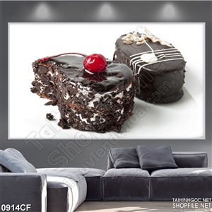 Tranh những chiếc bánh socola vị cà phê treo tường