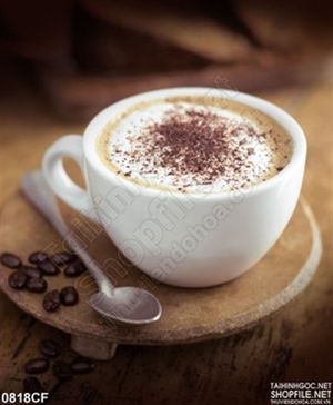 Tranh tách cà phê phủ đầy bột cacao in uv