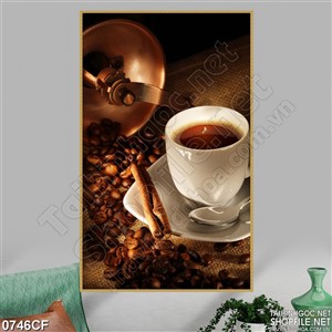 Tranh ly cà phê nguội lạnh treo tường