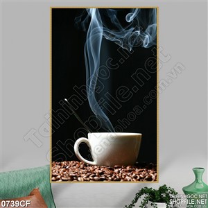 Tranh làn khói trắng hương cà phê trong màn đêm