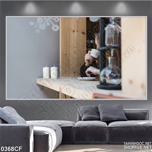 Tranh thưởng thức ly cà phê ngay tại quầy