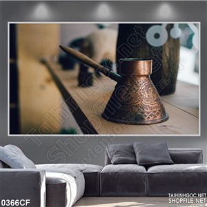 Tranh bình đun nóng cà phê treo tường