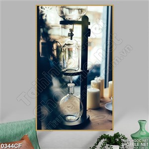 Tranh máy pha chế cà phê treo tường