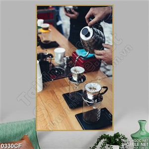 Tranh khu pha chế cà phê trang trí phòng