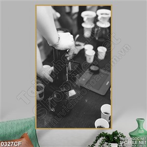 Tranh máy xay cà phê đen trắng treo tường