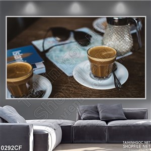 Tranh đất nước Hy Lạp với những ly cà phê frappe'