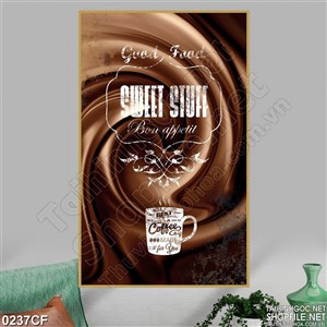 Tranh dòng cà phê sữa đậm đặc treo tường