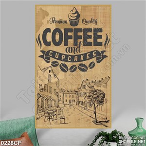 Tranh bức tường in hàng chữ coffee