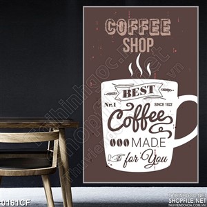 Tranh vẽ thiết kế logo quán cà phê 3d