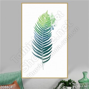 Tranh chiếc lá vẽ trang trí cho bức tường quán cà phê