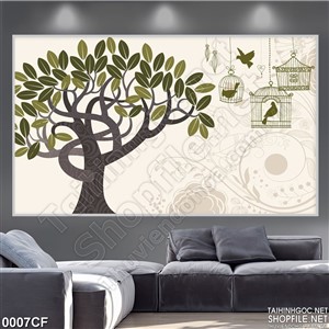 Tranh decor tran trí quán cà phê psd