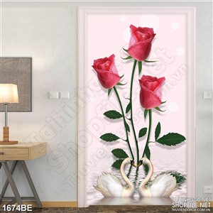 Tranh psd bếp những bông hồng nhung