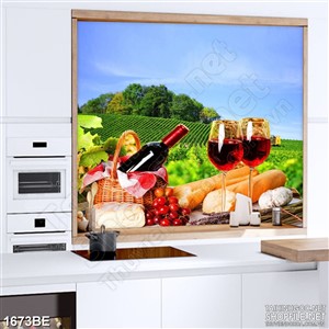 Tranh psd bếp bàn tiệc đầy rượu vang