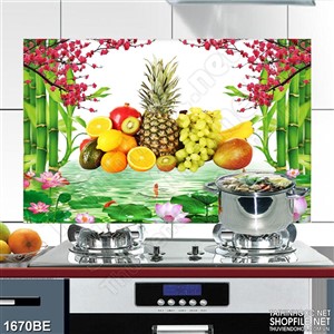 Tranh psd bếp mâm ngũ quả tươi