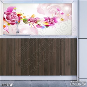 Tranh những bông hồng khoe sắc treo bếp