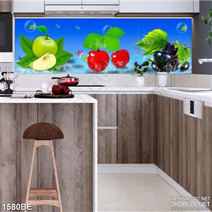 Tranh psd bếp những trái táo đỏ tươi