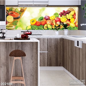 Tranh psd bếp bàn rau củ quả
