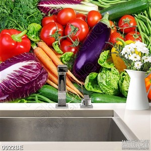 Tranh in bếp rau củ tươi