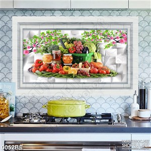 Tranh psd bếp thực phẩm tươi ngon