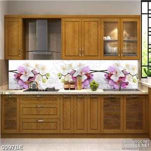Tranh psd bếp nhành hoa phong lan