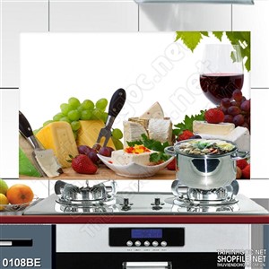 Tranh 3d bếp đĩa bánh kem nhỏ