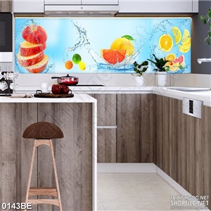 Tranh psd bếp derco in hoa quả dán tường
