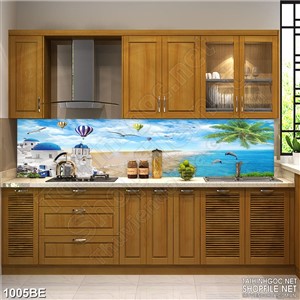 Tranh psd bếp hải âu tung cánh trên biển