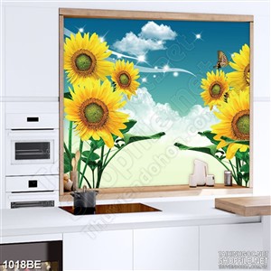 Tranh dán bếp cánh đồng hướng dương