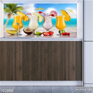 Tranh dán bếp những ly sinh tố trái cây thơm ngon