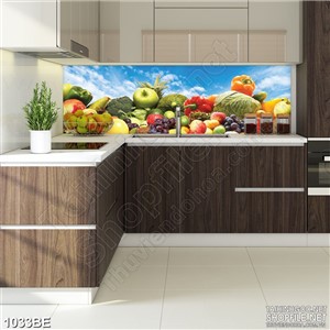 Tranh psd bếp bầu trời thực phẩm xanh tươi