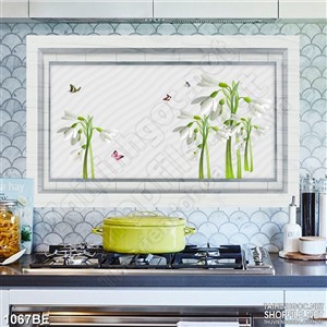 Tranh psd bếp nhưng bông hoa lan trắng