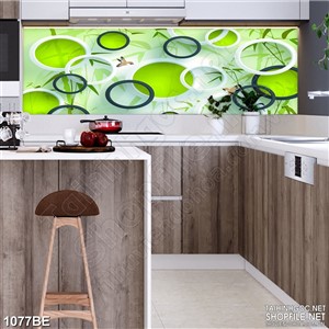 Tranh psd bếp  họa tiết vòng tròn trên tường