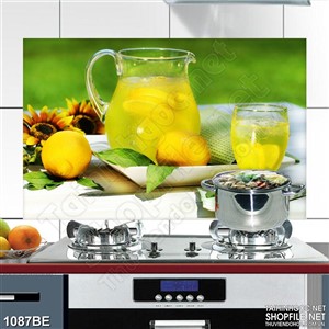 Tranh treo bếp bình nước chanh đào