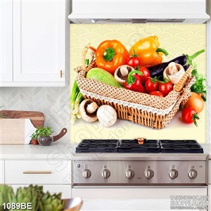 Tranh bếp chiếc giỏ hoa quả xinh