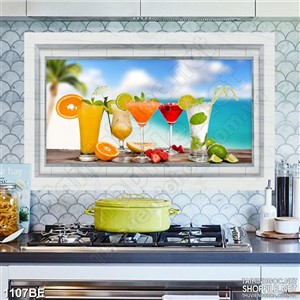 Tranh những ly nước ép thơm ngon in bếp